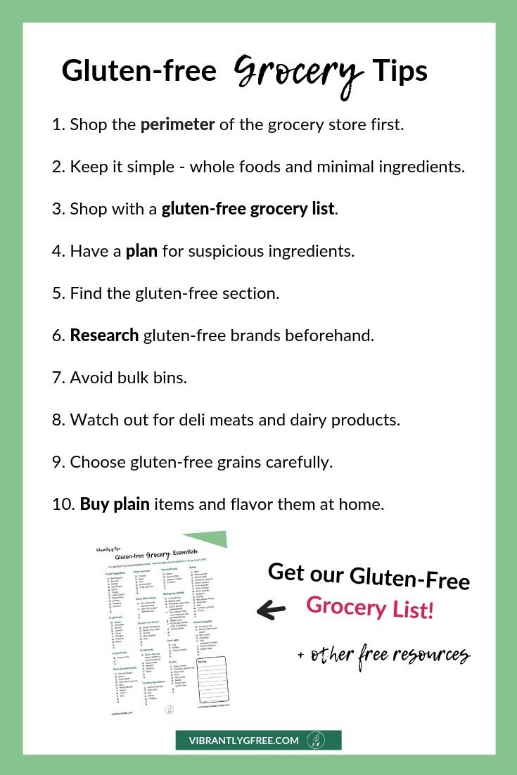 Gluten-free Grocery List Tips Summary Pin 3