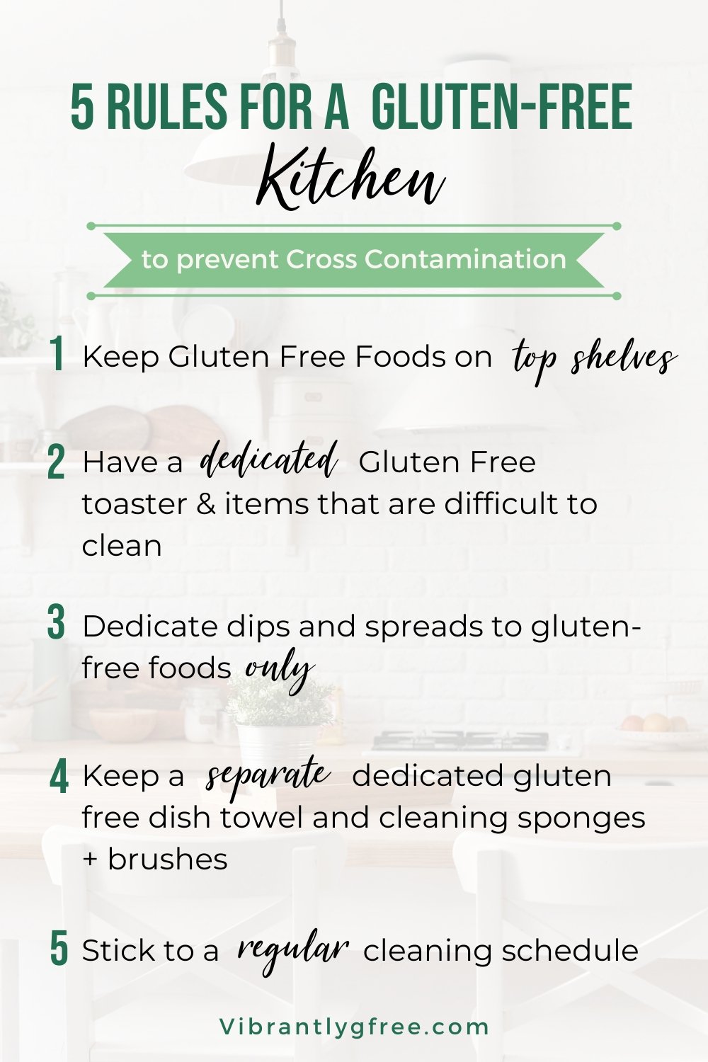 Summary of 5 Gluten Free Kitchen Rules